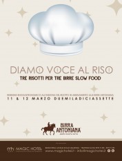 Locandina Diamo Voce al Riso  Tre Risotti per Tre Birre Slow Food